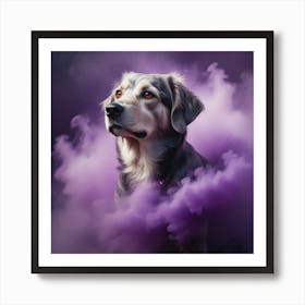 Dog Covered In A Cloud Of Smoke Whirlwin Art Print