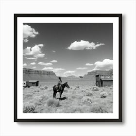 Cowboy In The Desert Poster