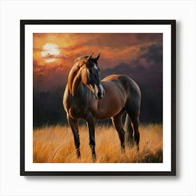 Sunset Horse 53 Art Print