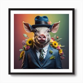 Pig In A Suit 3 Art Print