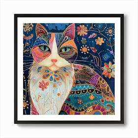 Patchwork Quilted Cat 1 Affiche