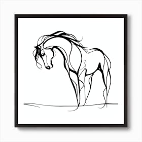 Horse Line Art 05 Art Print