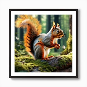 Squirrel In The Forest 394 Art Print