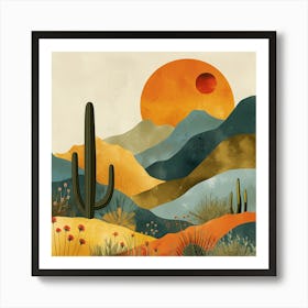 Desert Landscape Canvas Print 2 Art Print