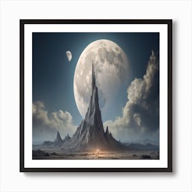 Landscape With A Full Moon Art Print