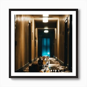 Tiger In A Hallway Art Print