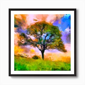 Tree Modern Painting Square Art Print