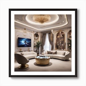 Gold Living Room Art Print