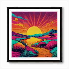 Psychedelic Landscape Art Print