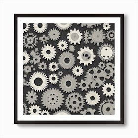 Gears Seamless Pattern 1 Art Print