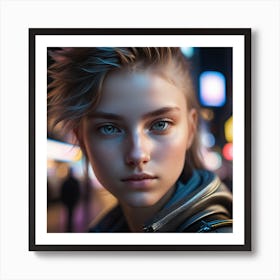 Girl In A City Art Print