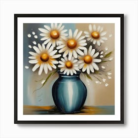 Daisies In A Vase Abstract 1 Art Print