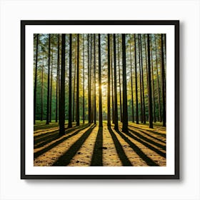 Shadows In The Forest Art Print