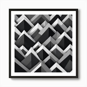 Black And White Triangles 6 Art Print