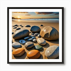 Pebbles On The Beach Art Print