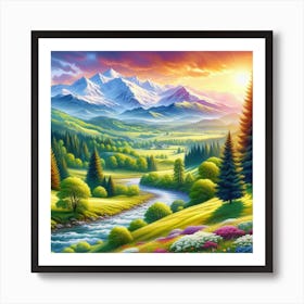 Landscape Painting 2 Art Print