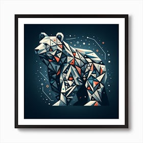 Geometric Art Bear 2 Art Print