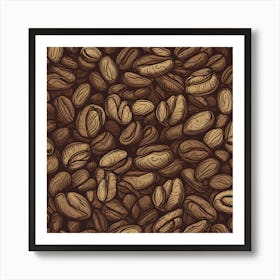 Coffee Beans Seamless Pattern 3 Art Print