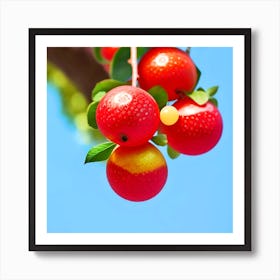 Red Fruit On A Tree Art Print