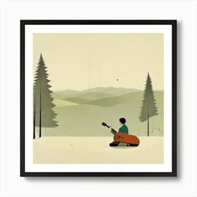 Man Playing A Guitar Art Print