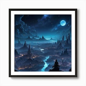 City At Night 1 Art Print