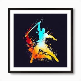 Samurai Warrior - Bo Staff - Wushu - Martial Arts 16 Art Print