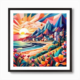 Sunset At The Beach 21 Art Print