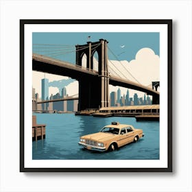 Graphic Design Brooklyn Bridge Art 2 Art Print