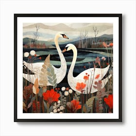 Bird In Nature Swan 3 Art Print