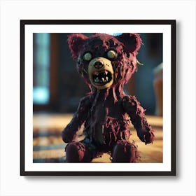 Zombie Teddy Bear Art Print