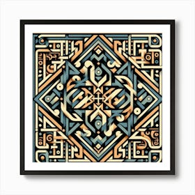 Calligraphy Artwork With Geometric Patterns (2) Art Print