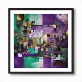 Abstract Painting, Made With Various Items, In The Style Of Collaged, Constructions, Color Splash, M (2) Art Print