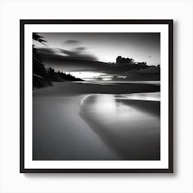 Black And White Beach Art Print