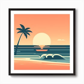 Sunset At The Beach 7 Art Print