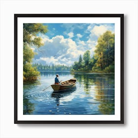 Man In A Boat 3 Art Print