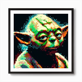 Yoda Star Wars Pixel Dot Art Print Art Print