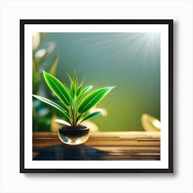 Small Plant In A Glass Pot Art Print