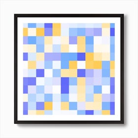 Blue And Yellow Squares Art Print