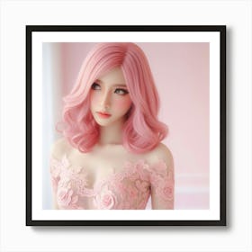 Pink Wig Art Print