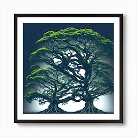 Tree Leaf Green Forest Wood Natural Nature Art Print