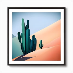 Cactus In The Desert Art Print