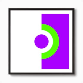 Purple And Green Circle Art Print