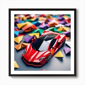 Origami Sports Car Art Print