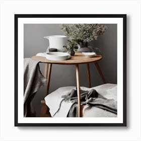 Wooden Side Table Art Print