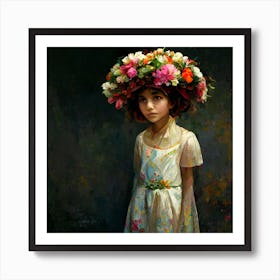 The Flower Crown Square Art Print