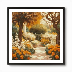 Sunlit garden Art Print