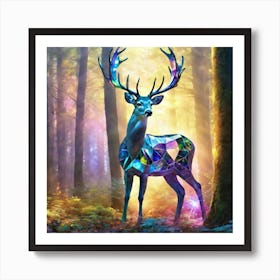 Deer In The Forest 53 Art Print