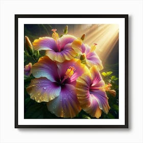 Hibiscus Flowers 1 Art Print