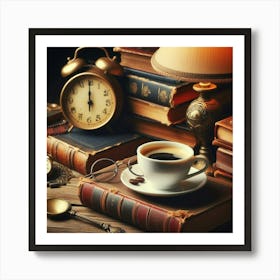 Old Books And Coffee Art Print