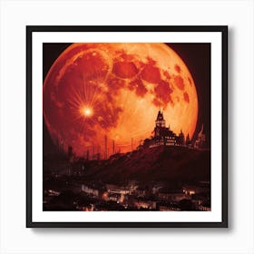 Red Moon Art Print